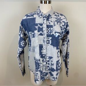 Vans Homespun Womens Long Sleeve Woven Top NWT Size M Button Front Skater Grunge